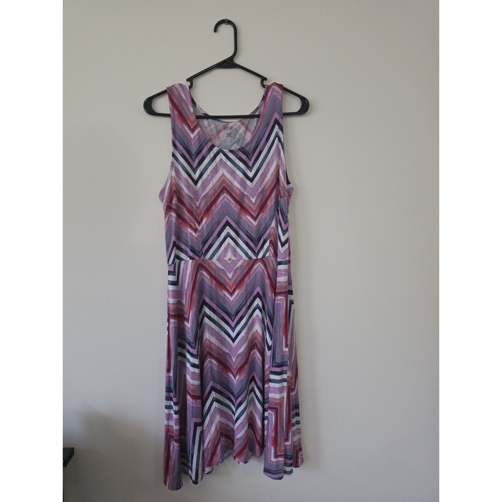 Ana a New Approach Striped Summer Dress Colorful, Size Large